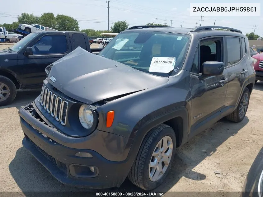 2018 Jeep Renegade Latitude Fwd VIN: ZACCJABB6JPH59861 Lot: 40158800