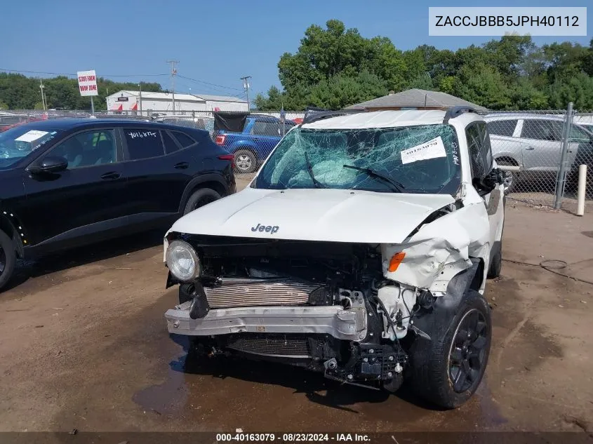 2018 Jeep Renegade Latitude 4X4 VIN: ZACCJBBB5JPH40112 Lot: 40163079