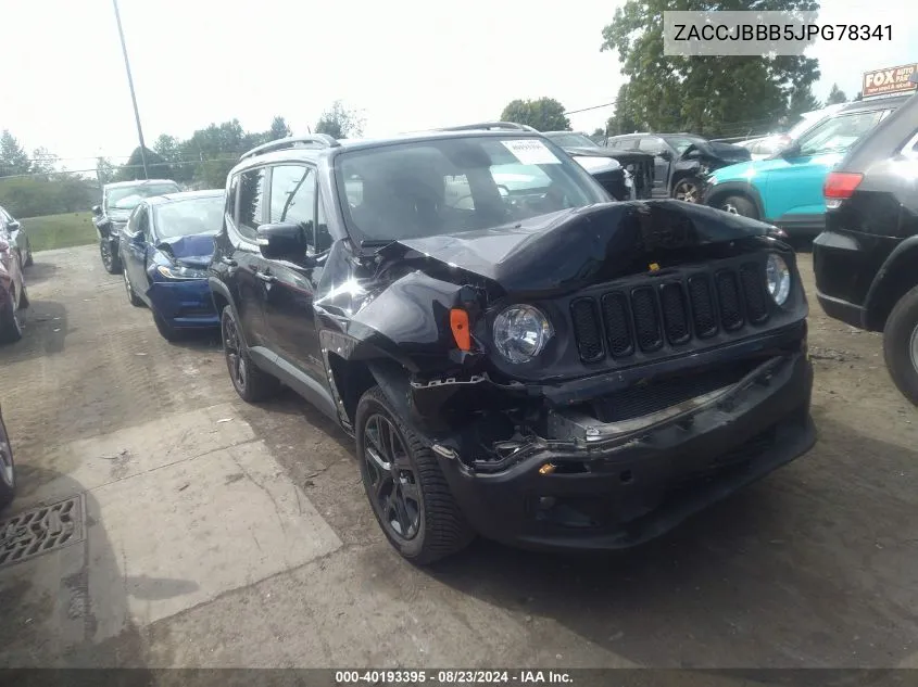 2018 Jeep Renegade Altitude 4X4 VIN: ZACCJBBB5JPG78341 Lot: 40193395