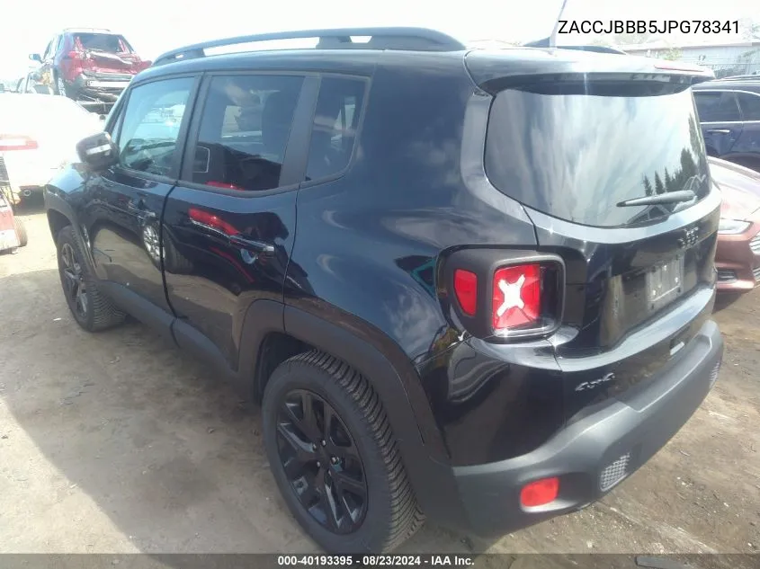 2018 Jeep Renegade Altitude 4X4 VIN: ZACCJBBB5JPG78341 Lot: 40193395