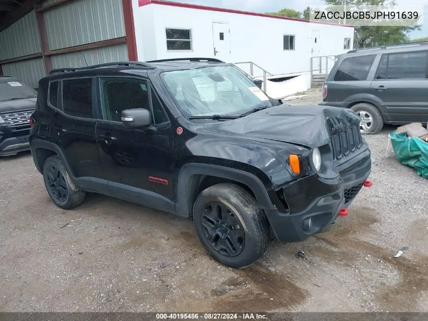 2018 Jeep Renegade Trailhawk 4X4 VIN: ZACCJBCB5JPH91639 Lot: 40195486