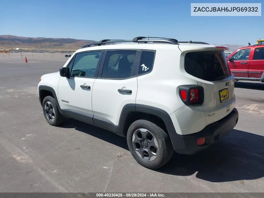 2018 Jeep Renegade Sport 4X4 VIN: ZACCJBAH6JPG69332 Lot: 40230428