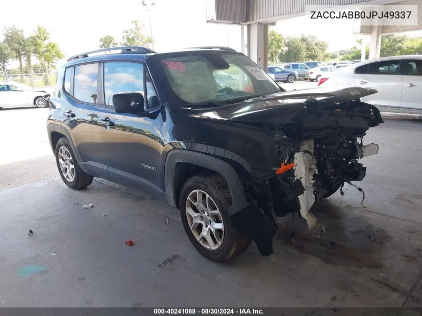 2018 Jeep Renegade Latitude Fwd VIN: ZACCJABB0JPJ49337 Lot: 40241088