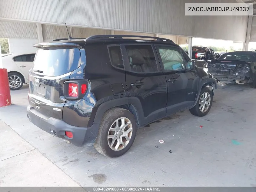 2018 Jeep Renegade Latitude Fwd VIN: ZACCJABB0JPJ49337 Lot: 40241088