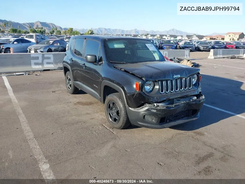 2018 Jeep Renegade Sport 4X4 VIN: ZACCJBAB9JPH99794 Lot: 40245673