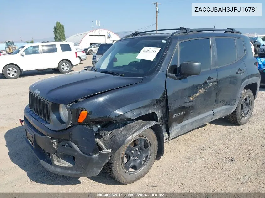 2018 Jeep Renegade Sport VIN: ZACCJBAH3JPJ16781 Lot: 40252511