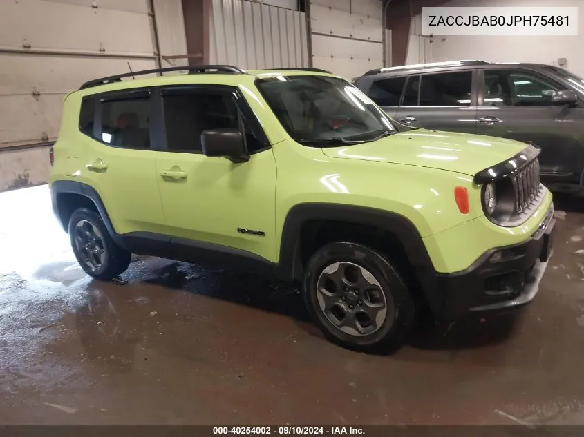 2018 Jeep Renegade Sport 4X4 VIN: ZACCJBAB0JPH75481 Lot: 40254002