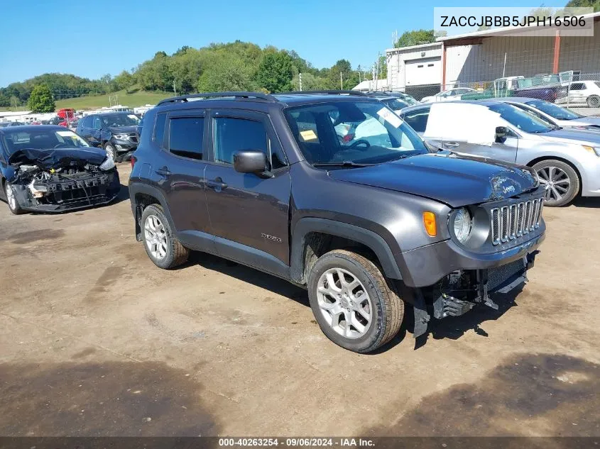 2018 Jeep Renegade Latitude 4X4 VIN: ZACCJBBB5JPH16506 Lot: 40263254