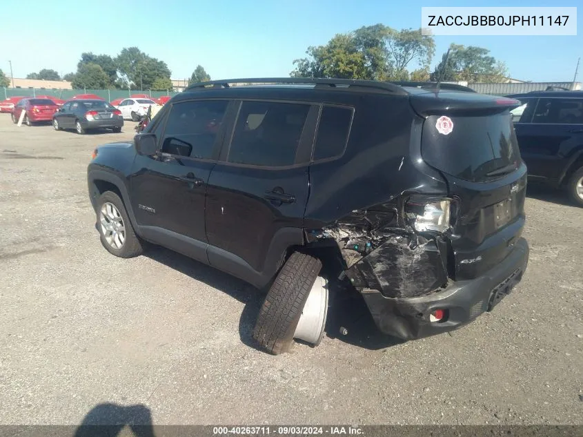 2018 Jeep Renegade Latitude 4X4 VIN: ZACCJBBB0JPH11147 Lot: 40263711