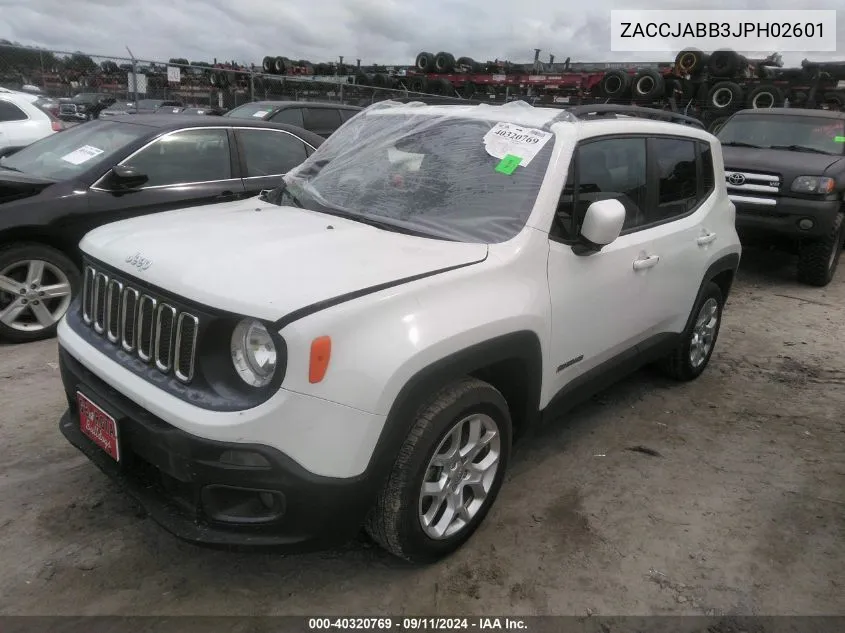 2018 Jeep Renegade Latitude VIN: ZACCJABB3JPH02601 Lot: 40320769