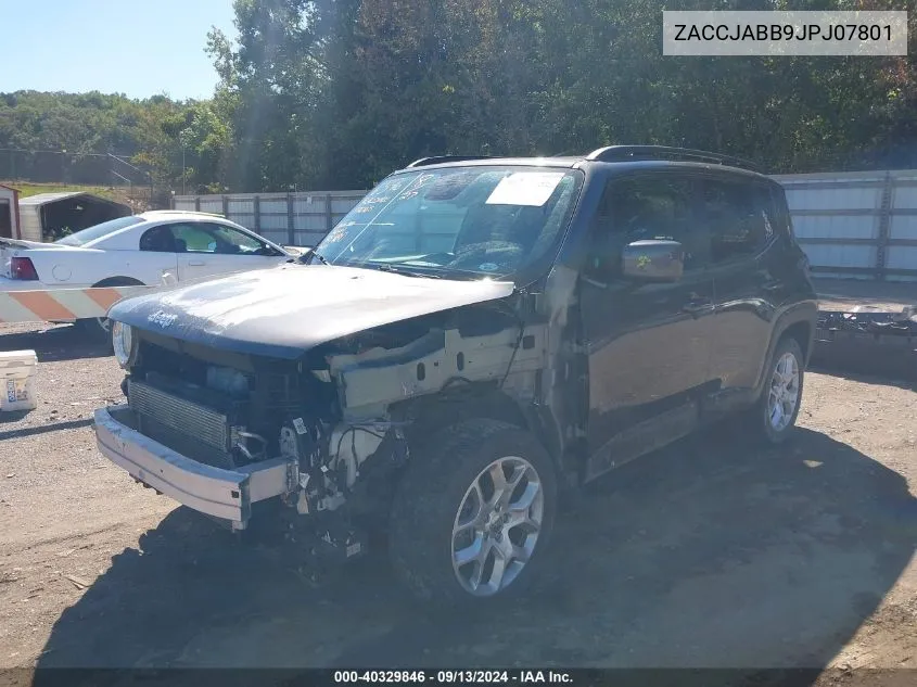 2018 Jeep Renegade Latitude Fwd VIN: ZACCJABB9JPJ07801 Lot: 40329846