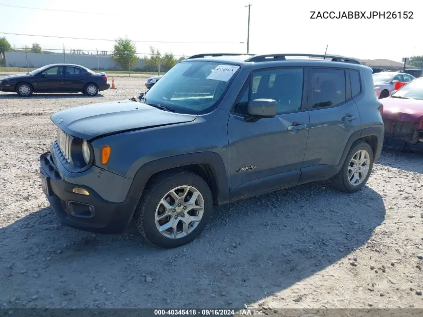 2018 Jeep Renegade Latitude VIN: ZACCJABBXJPH26152 Lot: 40345418