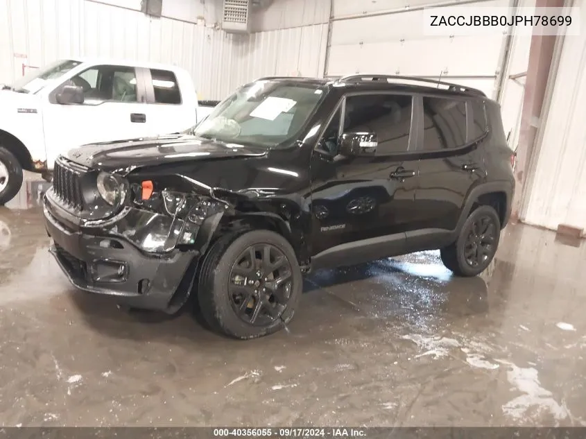 2018 Jeep Renegade Altitude 4X4 VIN: ZACCJBBB0JPH78699 Lot: 40356055