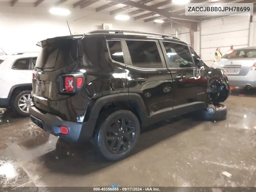 2018 Jeep Renegade Altitude 4X4 VIN: ZACCJBBB0JPH78699 Lot: 40356055