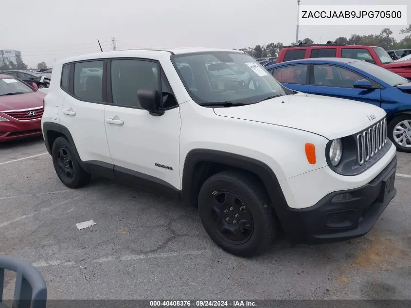 2018 Jeep Renegade Sport Fwd VIN: ZACCJAAB9JPG70500 Lot: 40408376