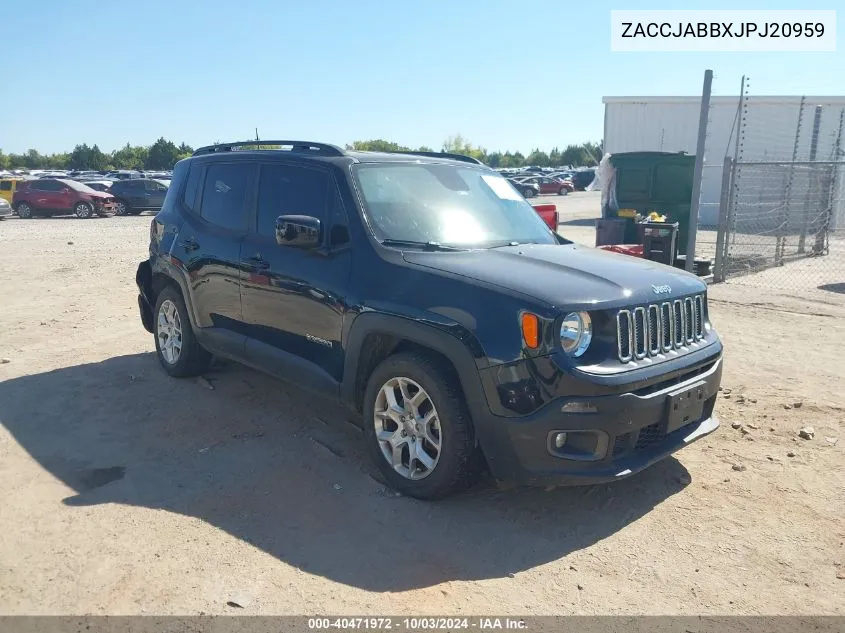 2018 Jeep Renegade Latitude Fwd VIN: ZACCJABBXJPJ20959 Lot: 40471972