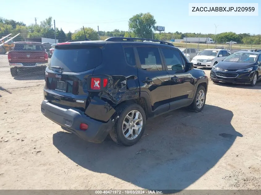 2018 Jeep Renegade Latitude Fwd VIN: ZACCJABBXJPJ20959 Lot: 40471972