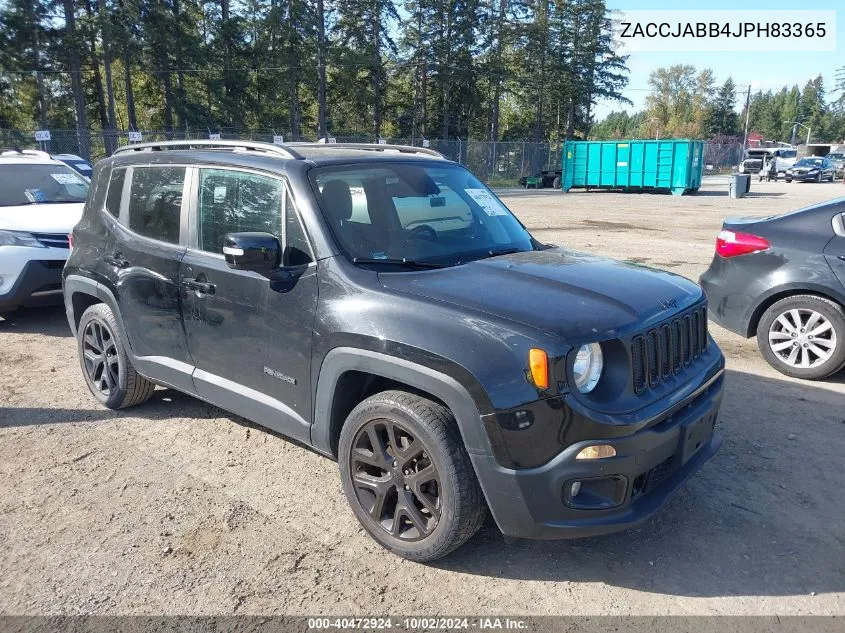 2018 Jeep Renegade Altitude Fwd VIN: ZACCJABB4JPH83365 Lot: 40472924