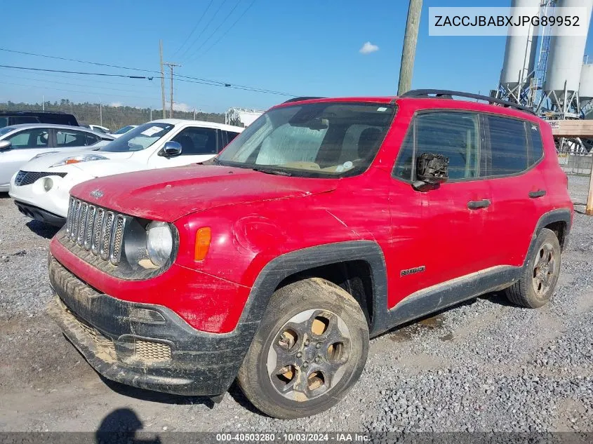 2018 Jeep Renegade Sport 4X4 VIN: ZACCJBABXJPG89952 Lot: 40503280