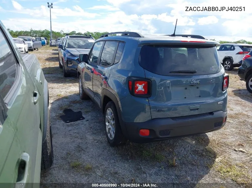 ZACCJABB0JPJ40251 2018 Jeep Renegade Latitude Fwd