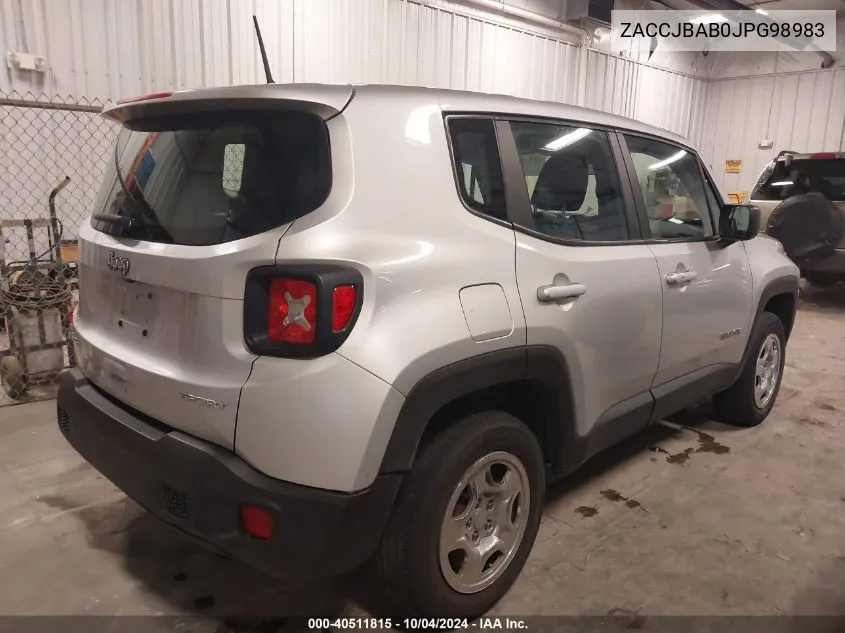 2018 Jeep Renegade Sport 4X4 VIN: ZACCJBAB0JPG98983 Lot: 40511815