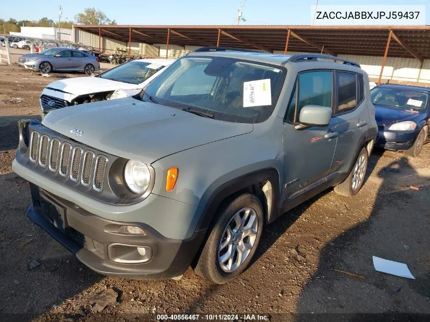 2018 Jeep Renegade Latitude Fwd VIN: ZACCJABBXJPJ59437 Lot: 40556467