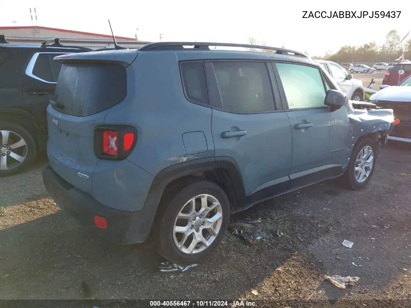 2018 Jeep Renegade Latitude Fwd VIN: ZACCJABBXJPJ59437 Lot: 40556467