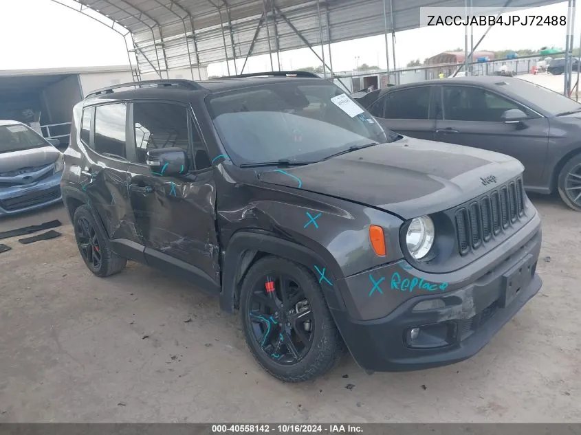 2018 Jeep Renegade Altitude Fwd VIN: ZACCJABB4JPJ72488 Lot: 40558142