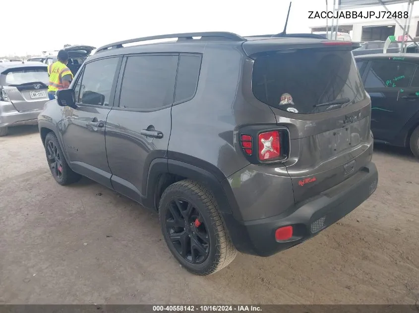 2018 Jeep Renegade Altitude Fwd VIN: ZACCJABB4JPJ72488 Lot: 40558142