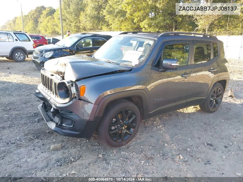 2018 Jeep Renegade Altitude Fwd VIN: ZACCJABB7JPJ08137 Lot: 40564970