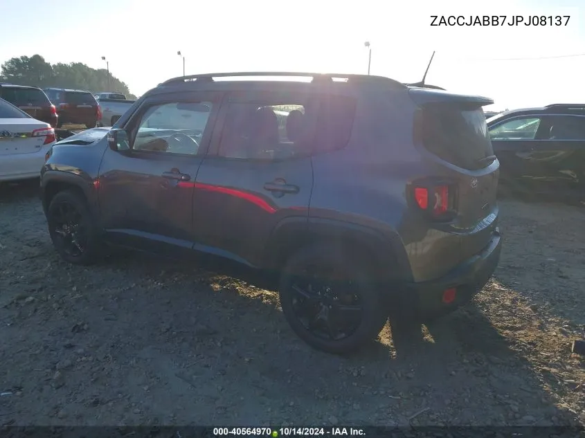 2018 Jeep Renegade Altitude Fwd VIN: ZACCJABB7JPJ08137 Lot: 40564970