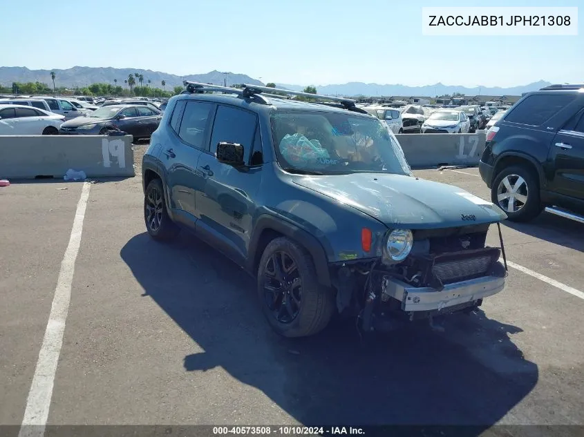 2018 Jeep Renegade Altitude Fwd VIN: ZACCJABB1JPH21308 Lot: 40573508