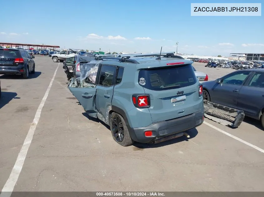 2018 Jeep Renegade Altitude Fwd VIN: ZACCJABB1JPH21308 Lot: 40573508