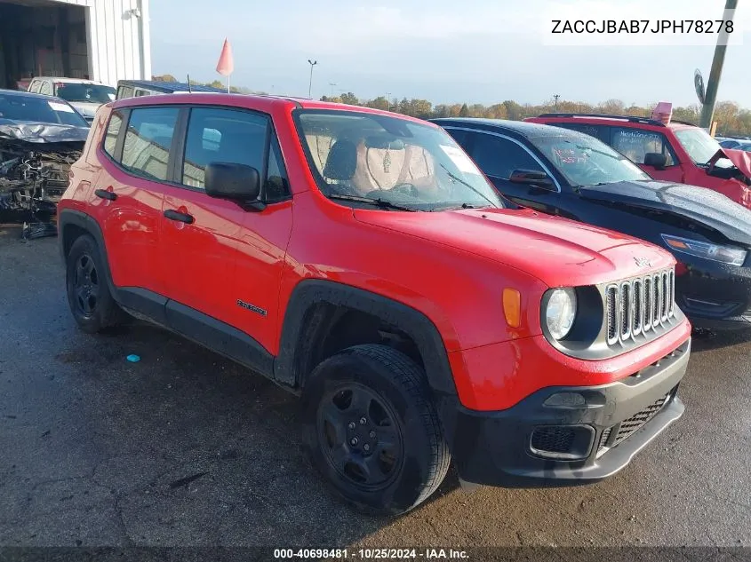 2018 Jeep Renegade Sport 4X4 VIN: ZACCJBAB7JPH78278 Lot: 40698481