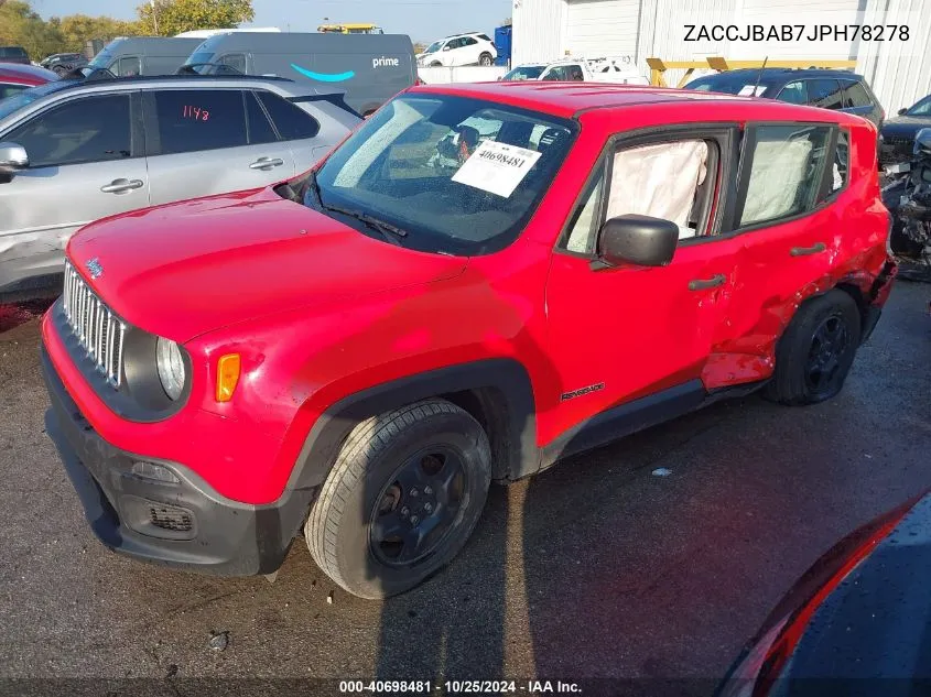 2018 Jeep Renegade Sport 4X4 VIN: ZACCJBAB7JPH78278 Lot: 40698481