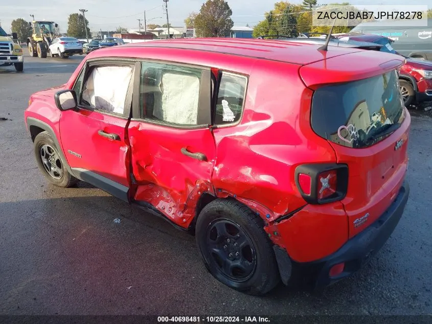 2018 Jeep Renegade Sport 4X4 VIN: ZACCJBAB7JPH78278 Lot: 40698481