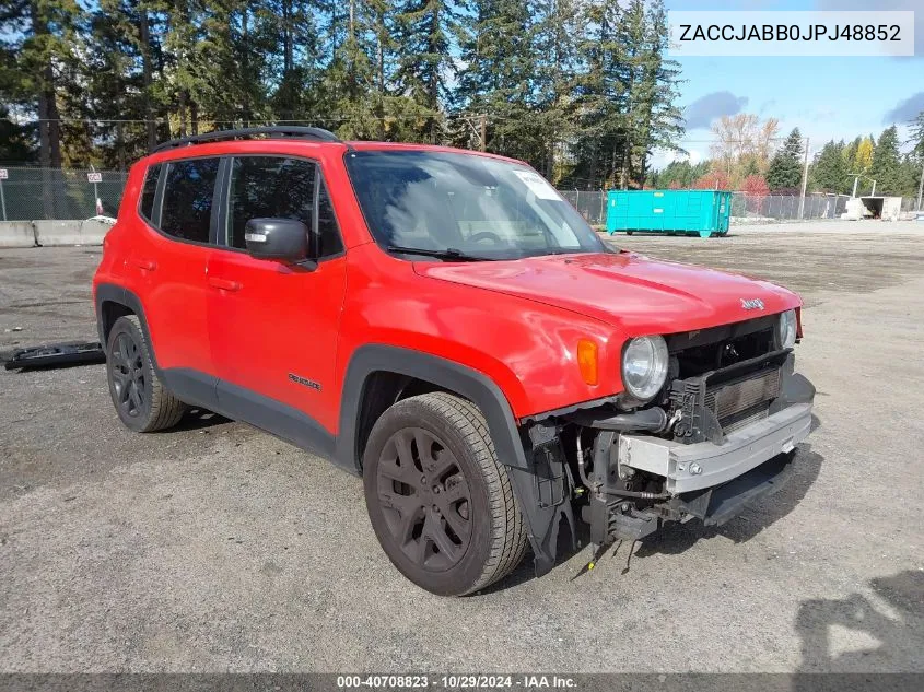 2018 Jeep Renegade Altitude Fwd VIN: ZACCJABB0JPJ48852 Lot: 40708823