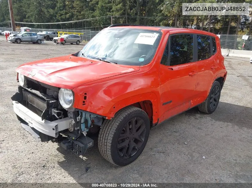 2018 Jeep Renegade Altitude Fwd VIN: ZACCJABB0JPJ48852 Lot: 40708823