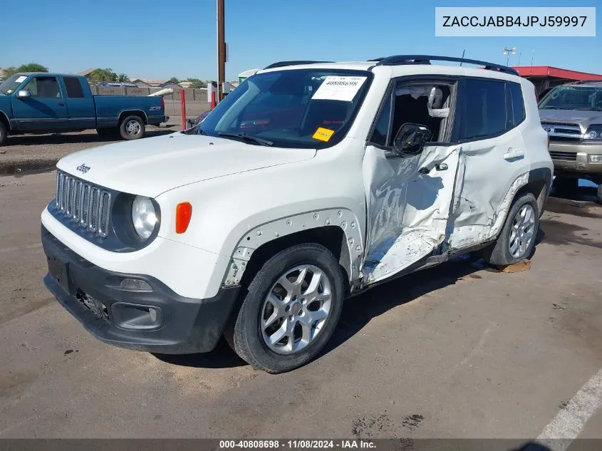 2018 Jeep Renegade Latitude Fwd VIN: ZACCJABB4JPJ59997 Lot: 40808698