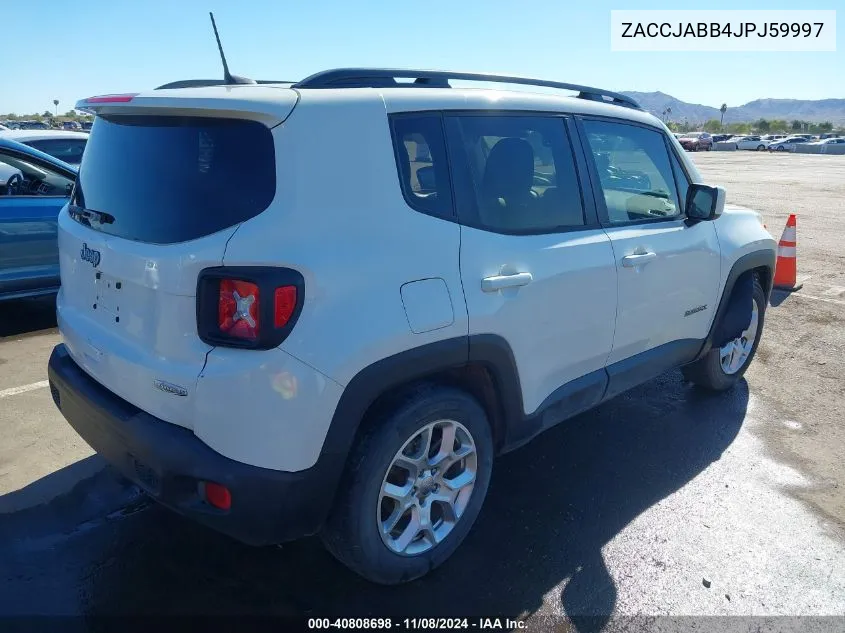 2018 Jeep Renegade Latitude Fwd VIN: ZACCJABB4JPJ59997 Lot: 40808698