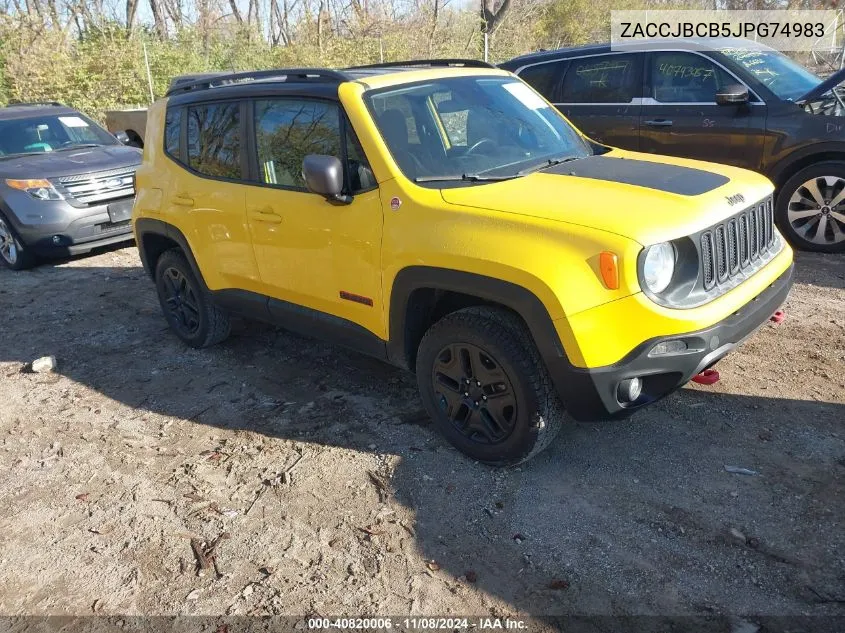 2018 Jeep Renegade Trailhawk 4X4 VIN: ZACCJBCB5JPG74983 Lot: 40820006