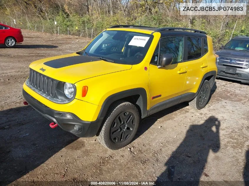 2018 Jeep Renegade Trailhawk 4X4 VIN: ZACCJBCB5JPG74983 Lot: 40820006