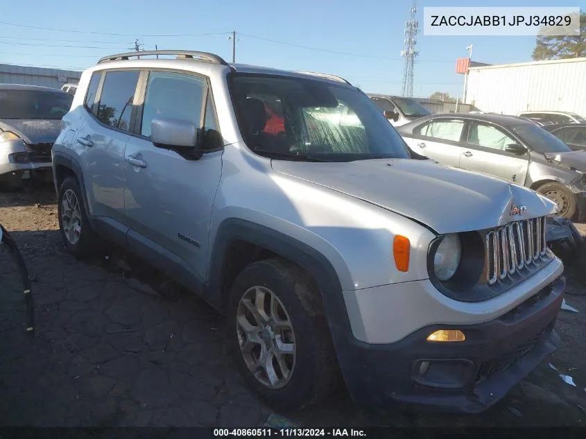 2018 Jeep Renegade Latitude Fwd VIN: ZACCJABB1JPJ34829 Lot: 40860511