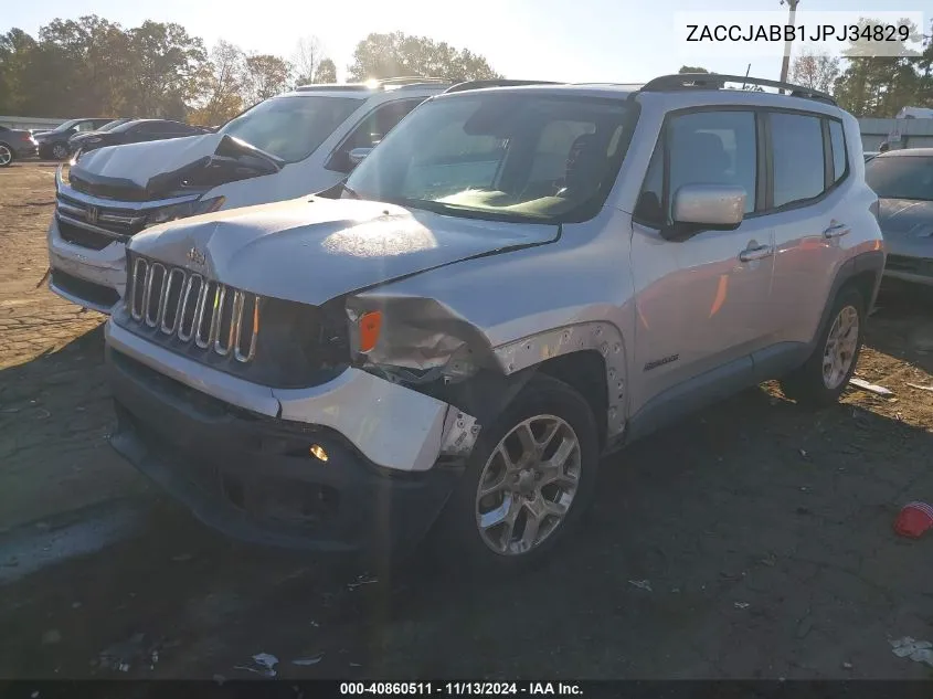 2018 Jeep Renegade Latitude Fwd VIN: ZACCJABB1JPJ34829 Lot: 40860511