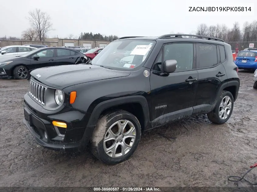 2019 Jeep Renegade Limited 4X4 VIN: ZACNJBD19KPK05814 Lot: 38580587