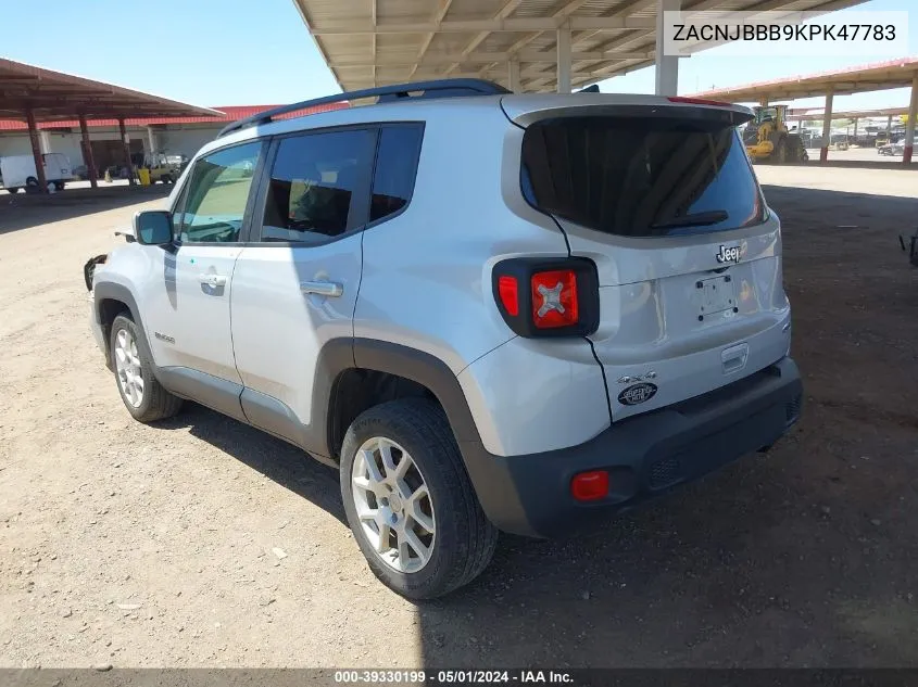 2019 Jeep Renegade Latitude 4X4 VIN: ZACNJBBB9KPK47783 Lot: 39330199