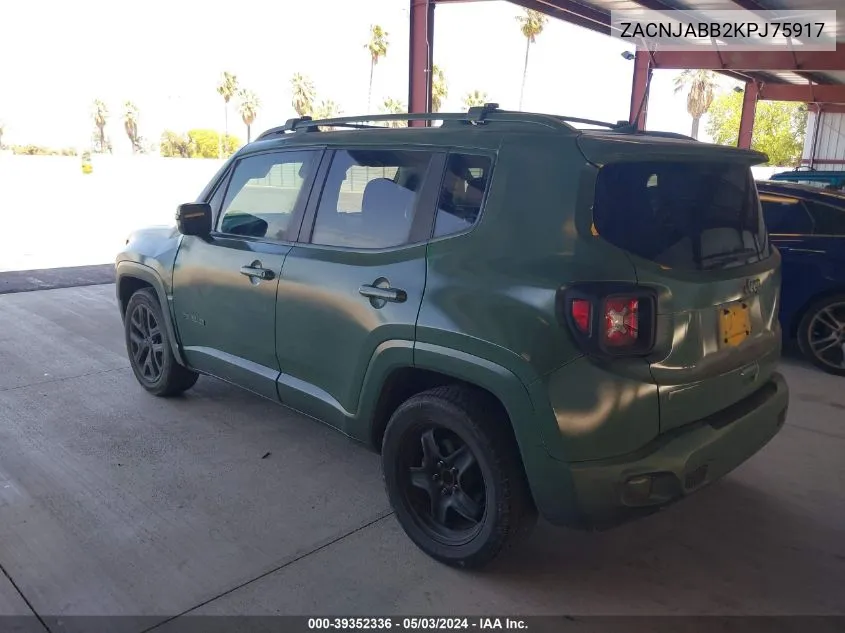 ZACNJABB2KPJ75917 2019 Jeep Renegade Altitude Fwd