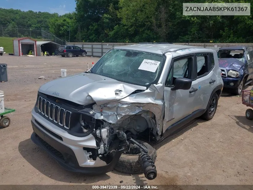 2019 Jeep Renegade Sport Fwd VIN: ZACNJAAB5KPK61367 Lot: 39472339