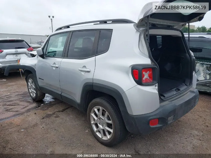 ZACNJBBB7KPK58619 2019 Jeep Renegade Latitude 4X4