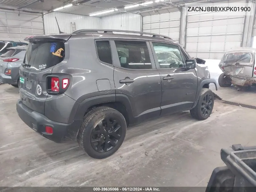 2019 Jeep Renegade Altitude 4X4 VIN: ZACNJBBBXKPK01900 Lot: 39635066